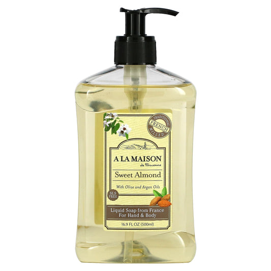 A La Maison de Provence-Liquid Soap For Hand & Body-Sweet Almond-16.9 fl oz (500 ml)