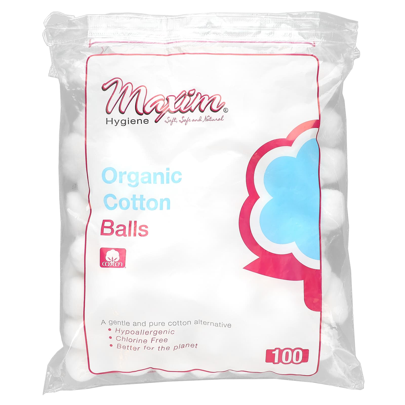 Maxim Hygiene Products-Organic Cotton Balls-100 Count