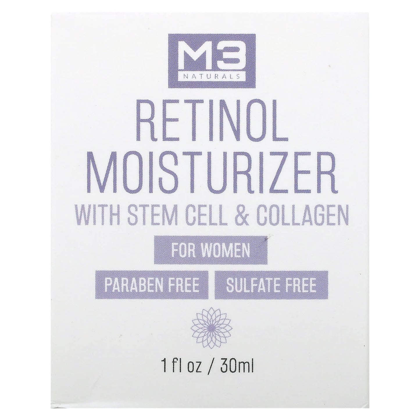 M3 Naturals, Retinol Moisturizer for Women, 1 fl oz (30 ml)