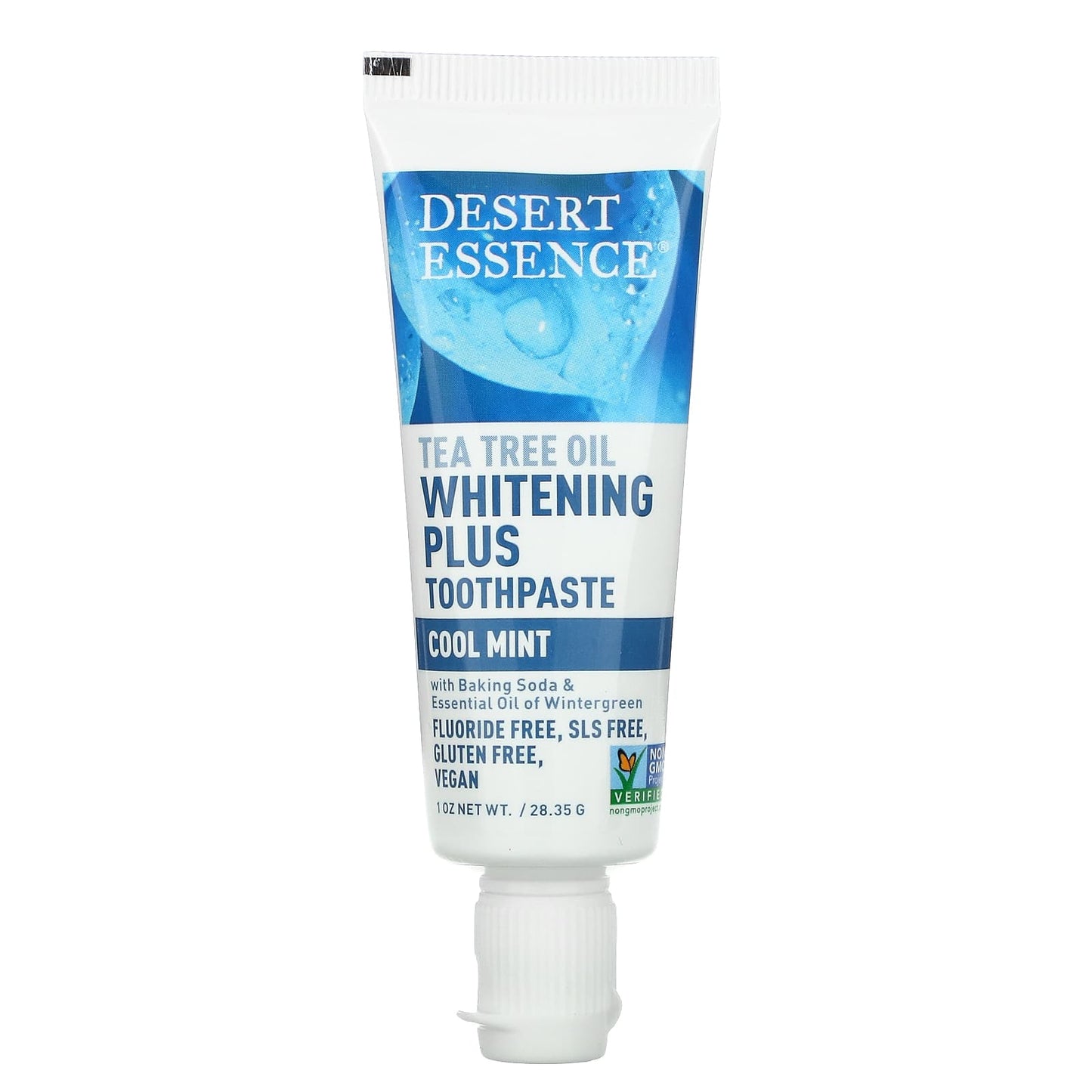 Desert Essence-Tea Tree Oil Whitening Plus Toothpaste-Cool Mint-1 oz (28.35 g)