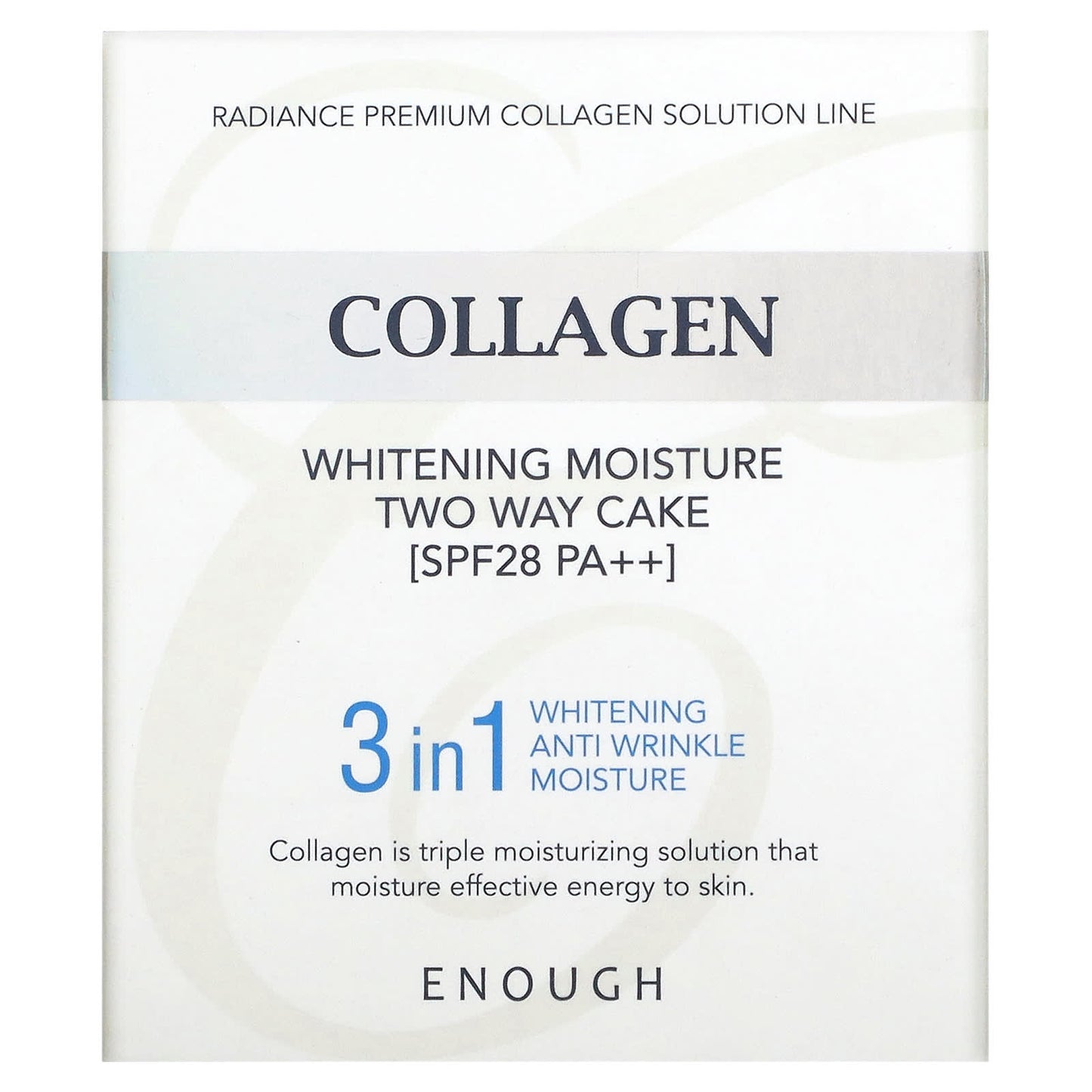 Enough, Collagen, Whitening Moisture Two Way Cake, SPF 28 PA++, #21, 26 g