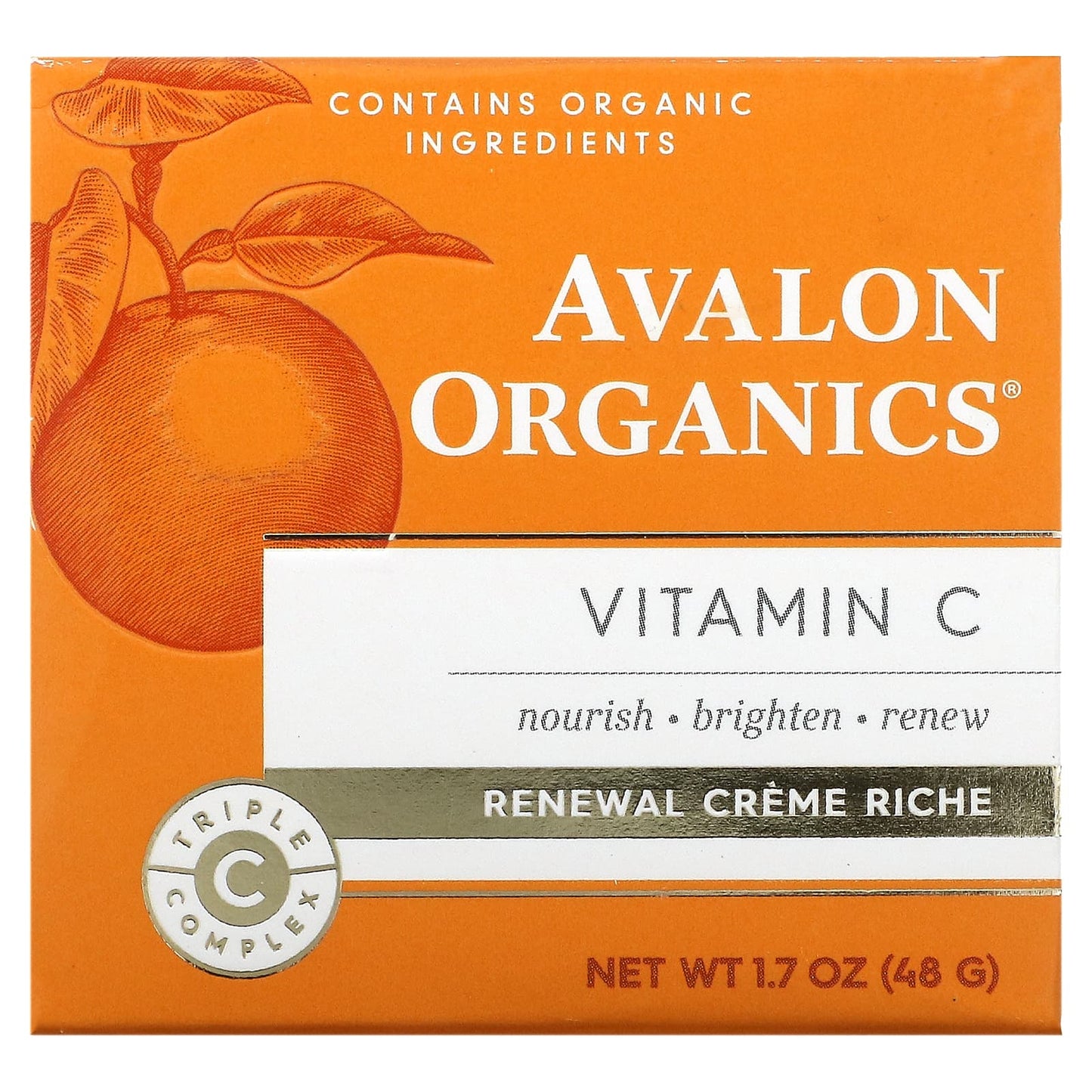 Avalon Organics, Vitamin C, Renewal Creme Riche, 1.7 oz (48 g)