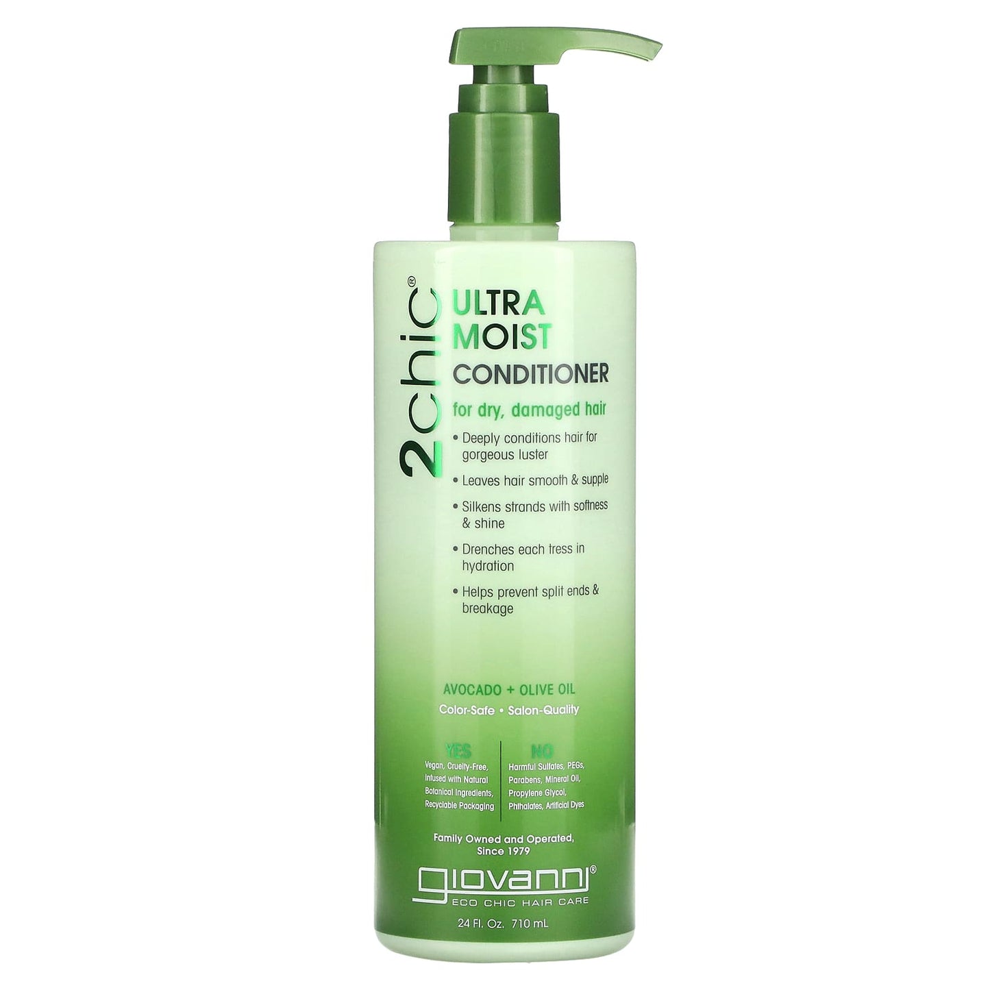 Giovanni-2chic-Ultra Moist Conditioner-For Dry-Damaged Hair-Avocado + Olive Oil-24 fl oz (710 ml)