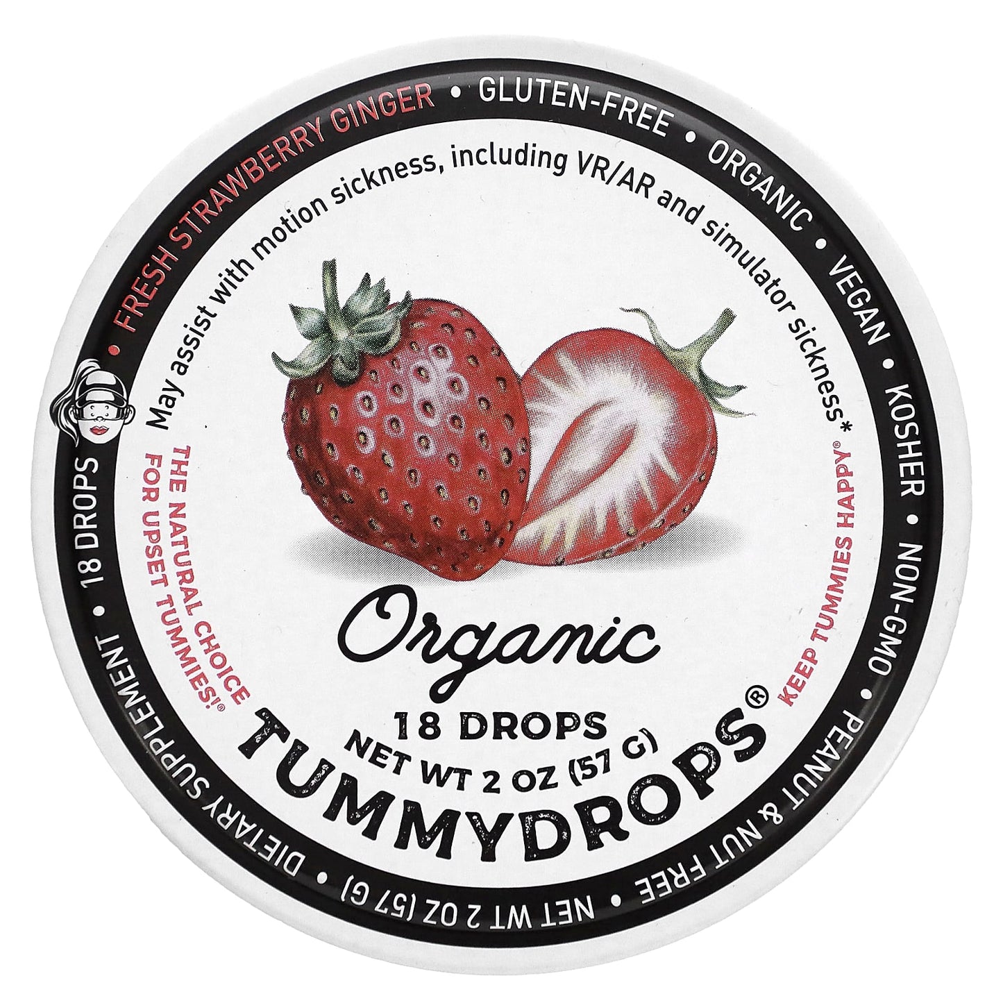 Tummydrops-Organic Fresh Strawberry Ginger-18 Drops 2 oz (57 g)