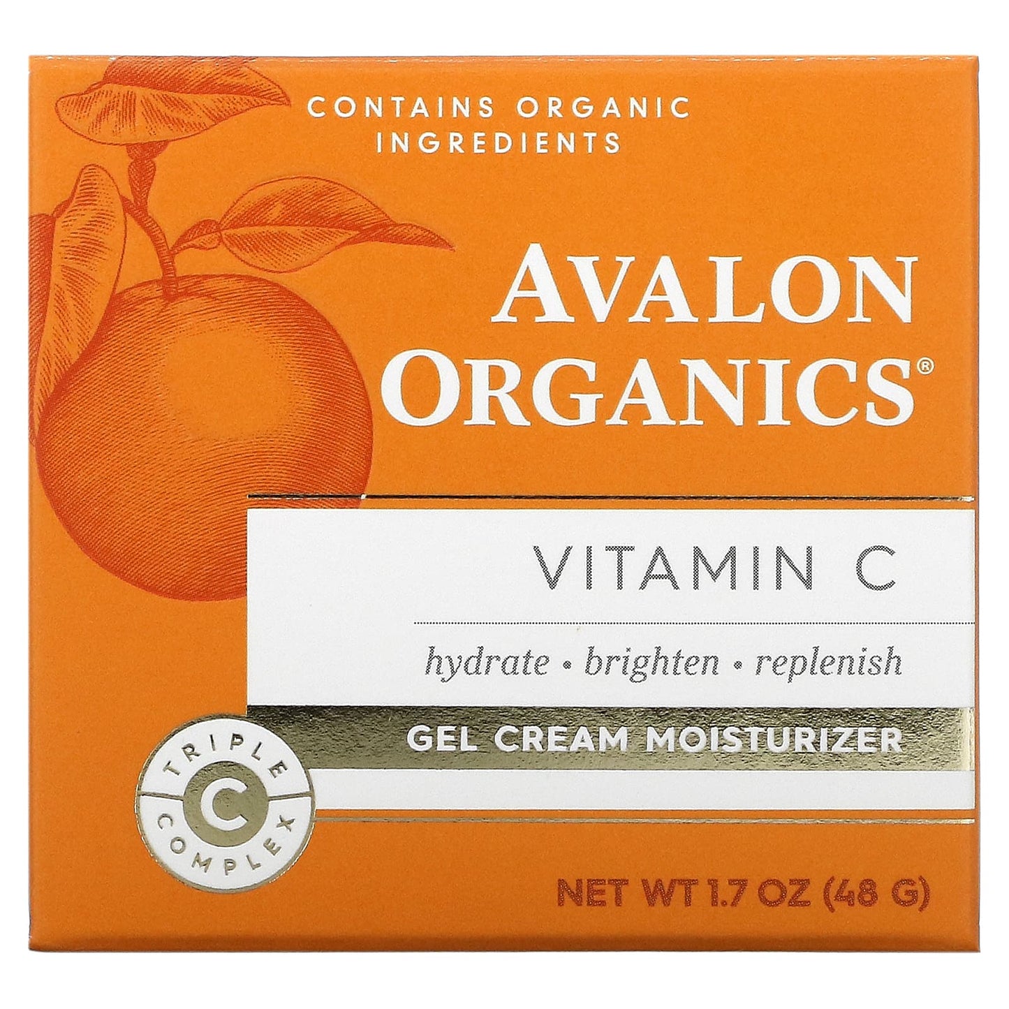 Avalon Organics, Vitamin C, Gel Cream Moisturizer, 1.7 oz (48 g)