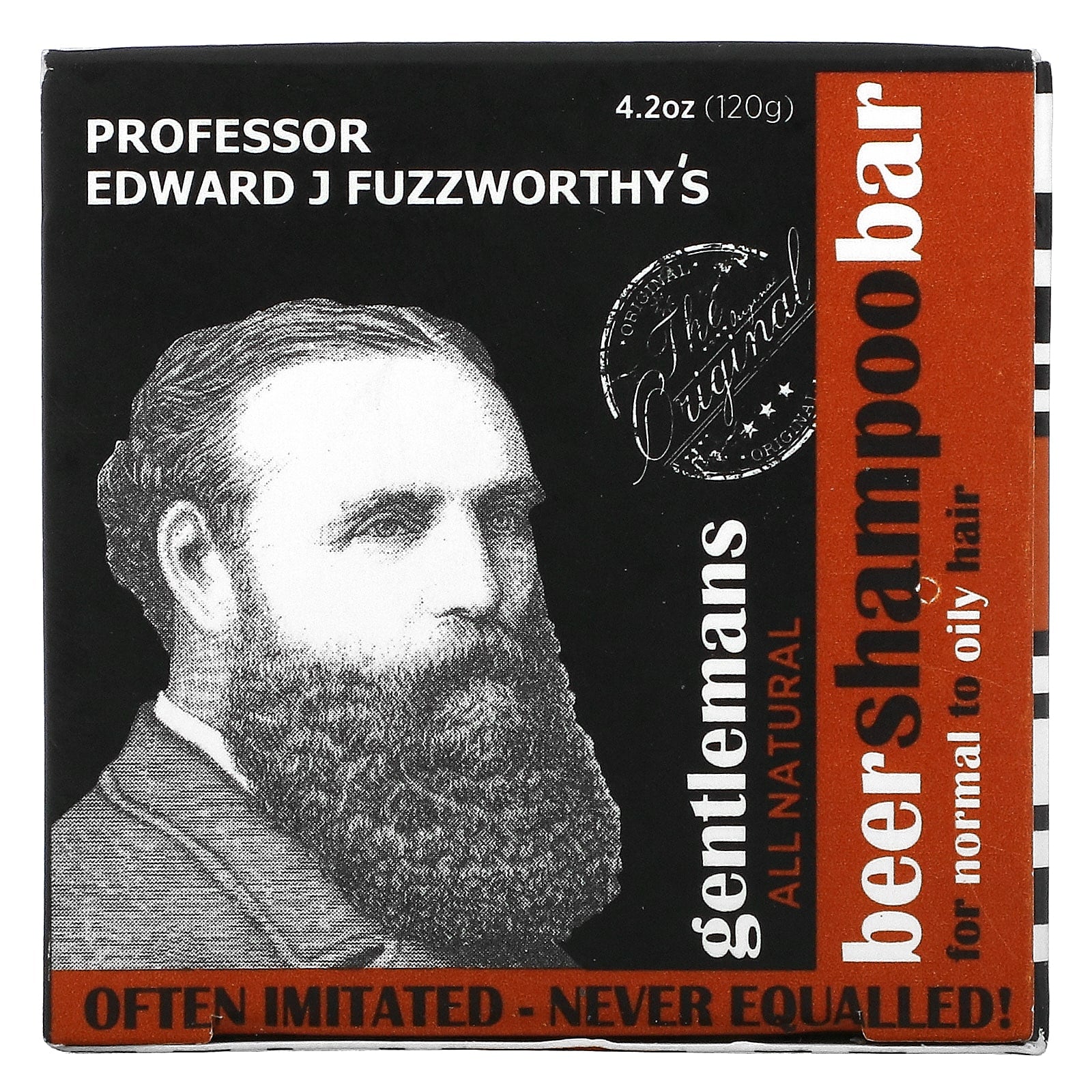 Professor Fuzzworthy's-Gentlemans Beer Shampoo Bar-For Normal to Oil Hair-Unscented-4.2 oz (120 g)