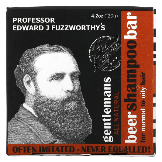 Professor Fuzzworthy's-Gentlemans Beer Shampoo Bar-For Normal to Oil Hair-Unscented-4.2 oz (120 g)