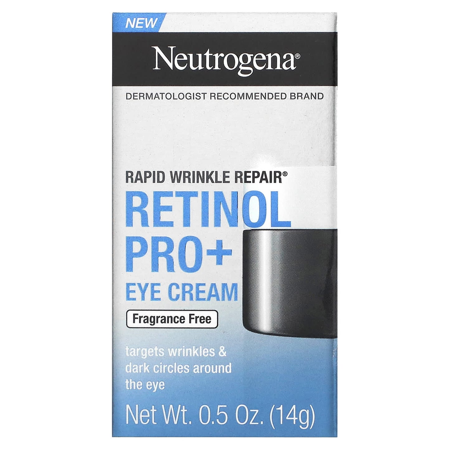 Neutrogena, Rapid Wrinkle Repair, Retinol Pro+ Eye Cream, Fragrance Free, 0.5 oz (14 g)