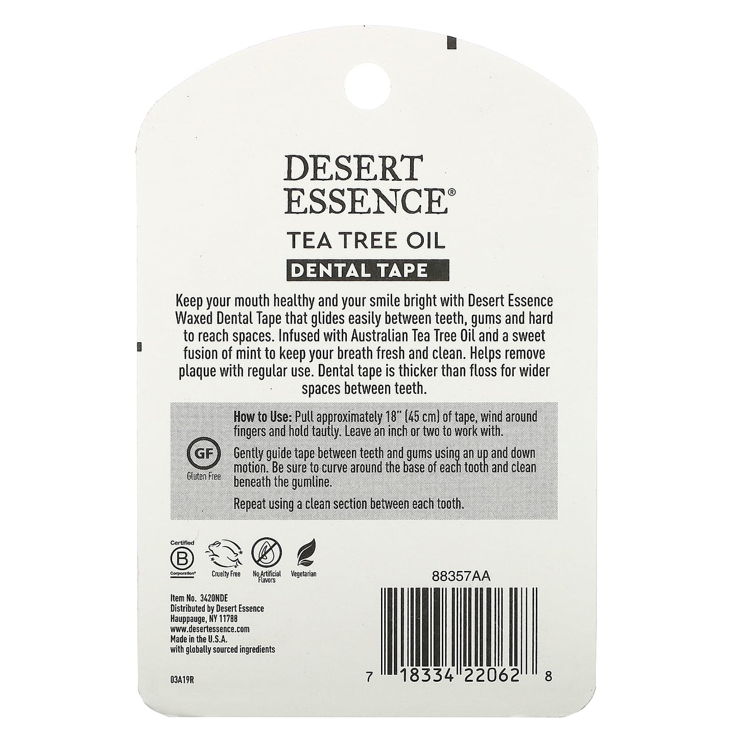 Desert Essence, Tea Tree Oil Dental Tape, Waxed, 30 Yds (27.4 m)