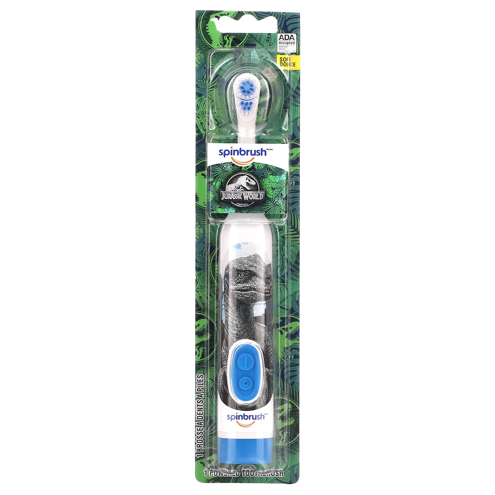 Arm & Hammer-Kid's Spinbrush-Jurassic World-Soft-1 Battery Powered Toothbrush