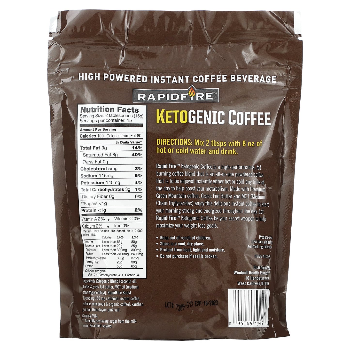 RAPIDFIRE, Ketogenic Coffee, 7.93 oz (225 g)