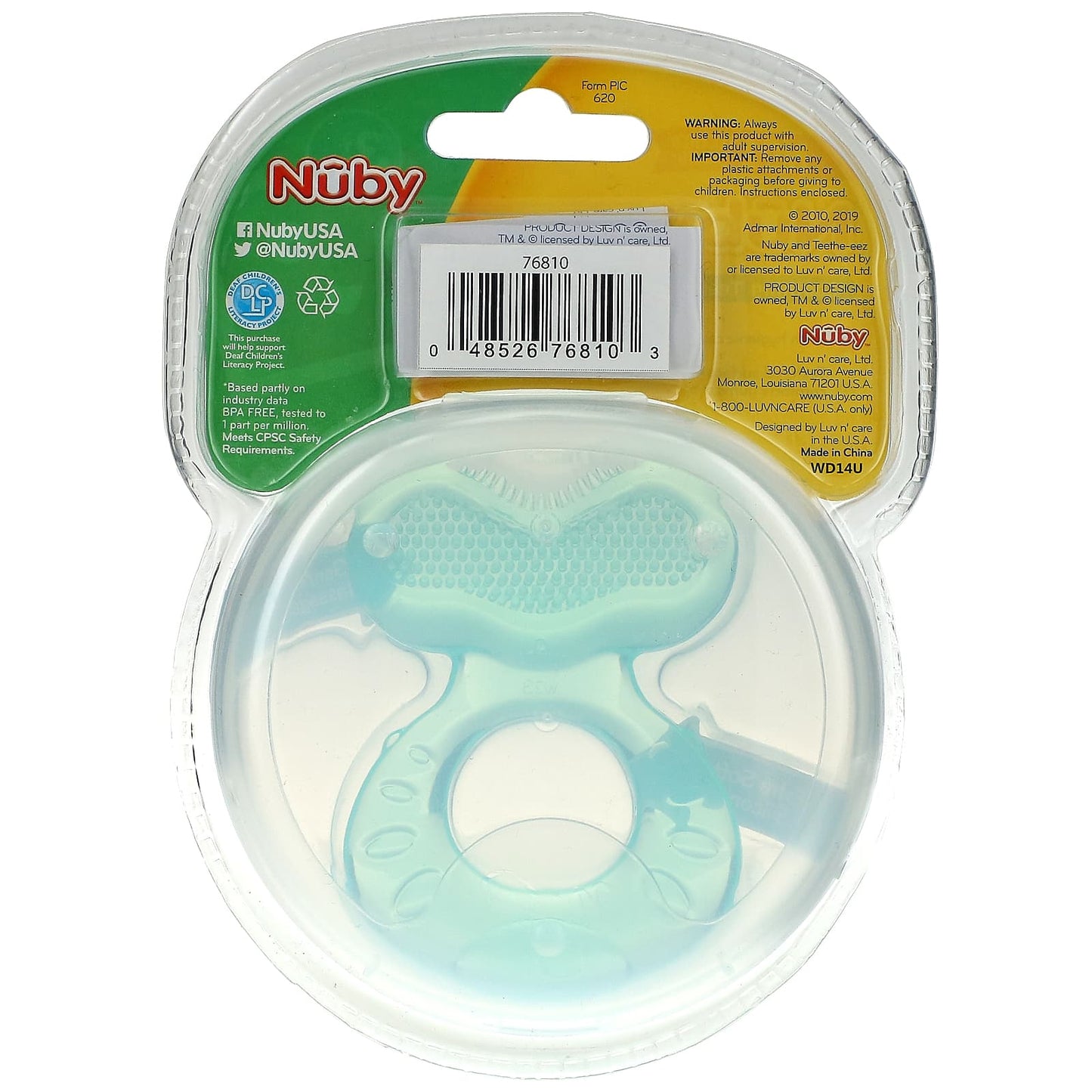 Nuby, Soothing Teether, Teeth Eez, 3+ Months, Aqua, 2 Piece Set