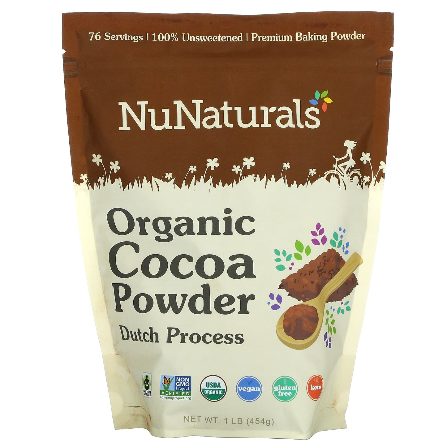 NuNaturals-Organic Cocoa Powder-1 lb (454 g)