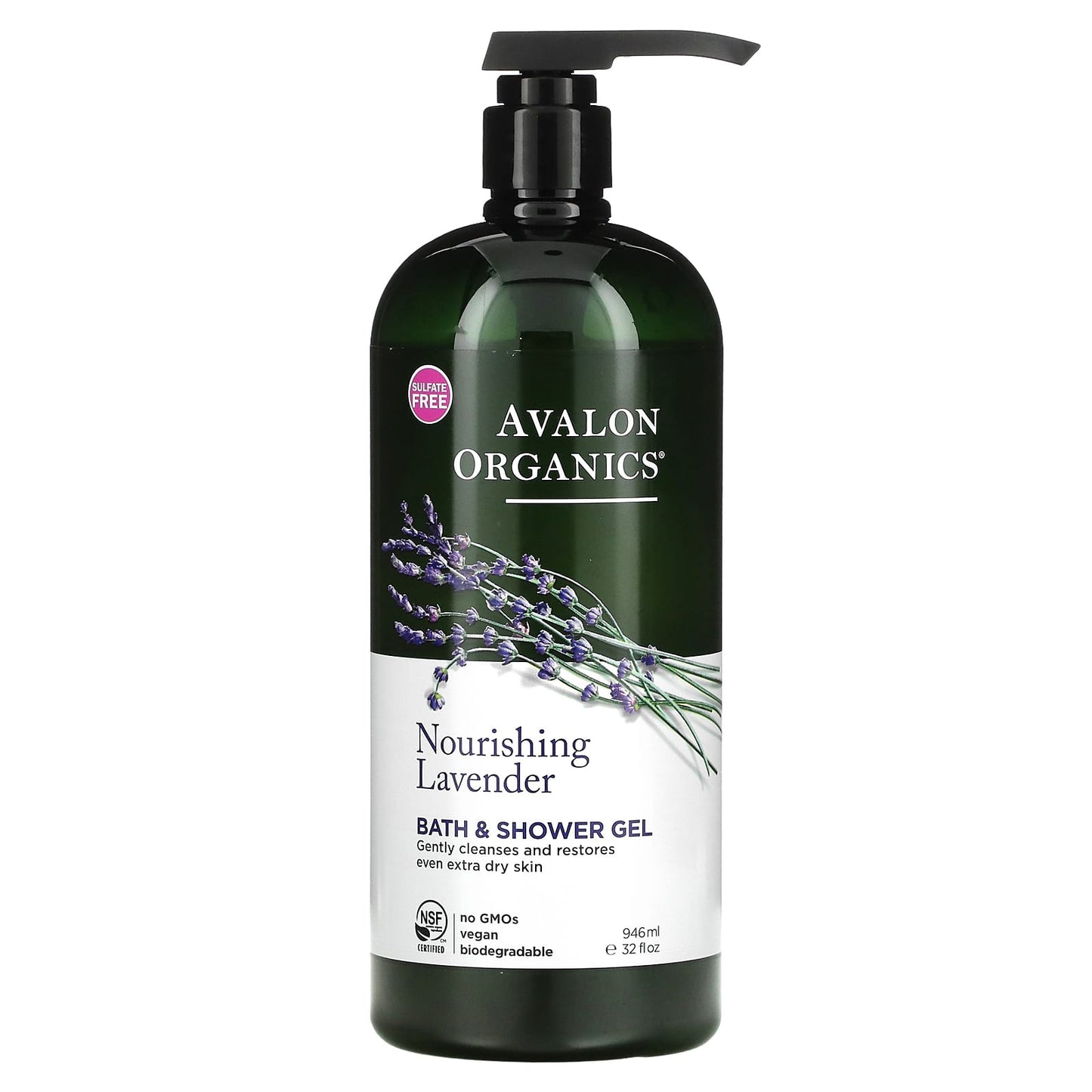 Avalon Organics-Bath & Shower Gel-Nourishing Lavender-32 fl oz (946 ml)