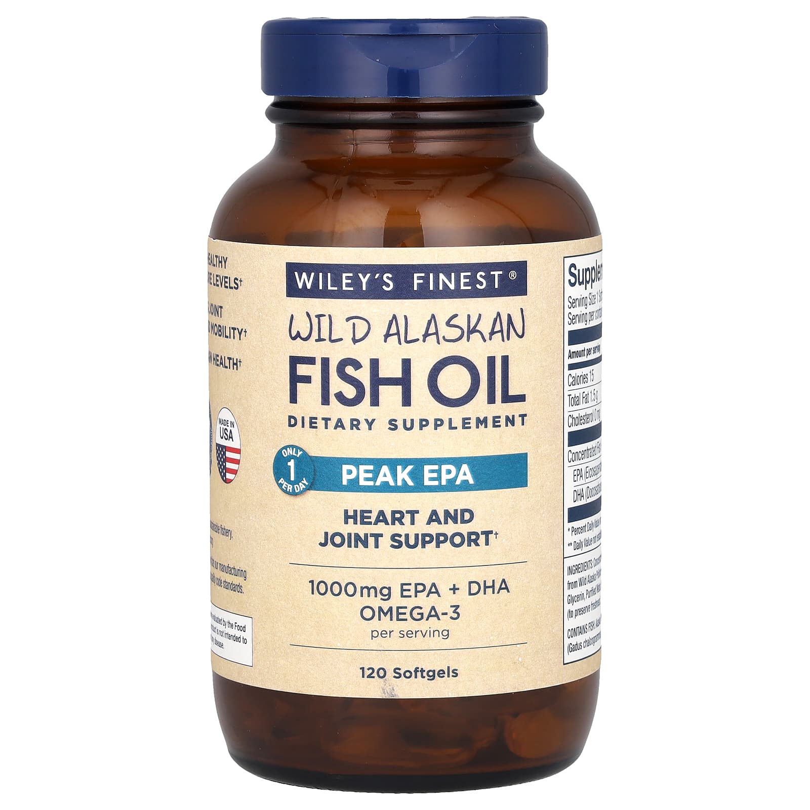 Wiley's Finest-Wild Alaskan Fish Oil-Peak EPA-120 Softgels