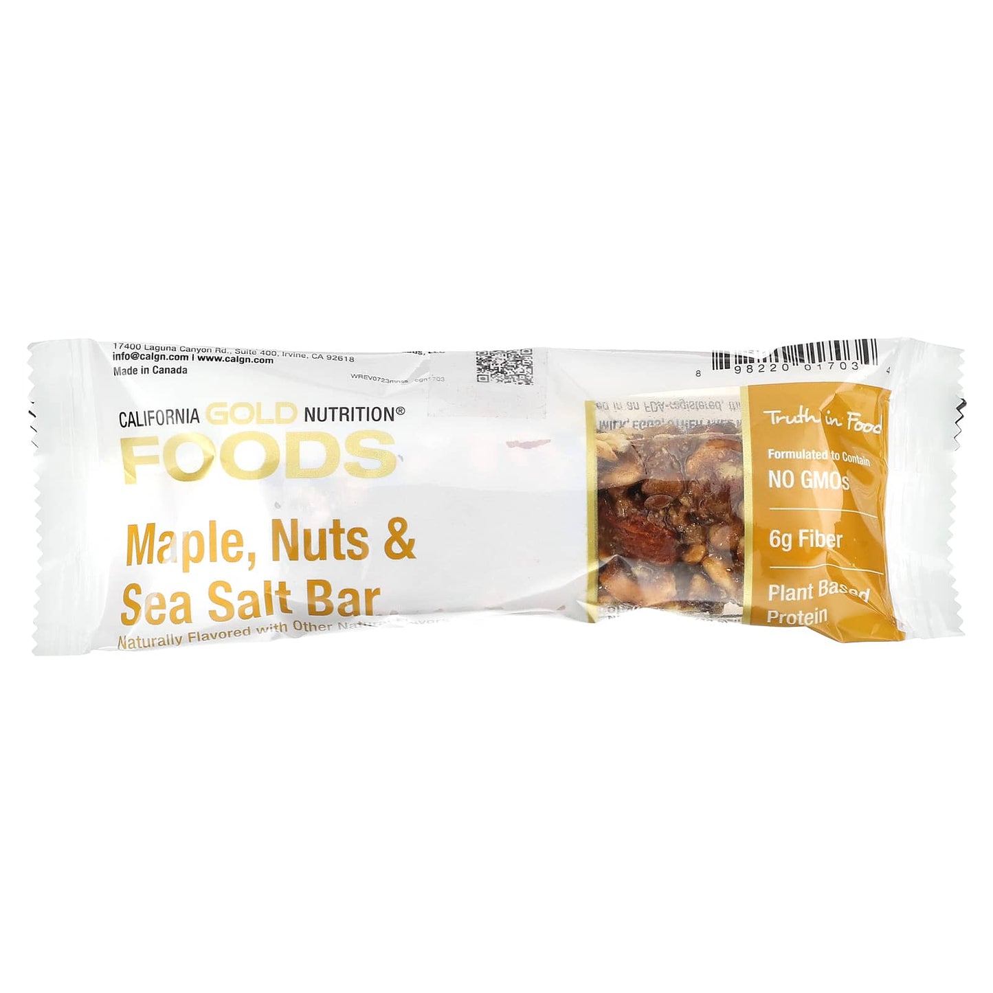 California Gold Nutrition, FOODS - Maple Sea Salt Bars, 12 Bars, 1.4 oz (40 g) Each