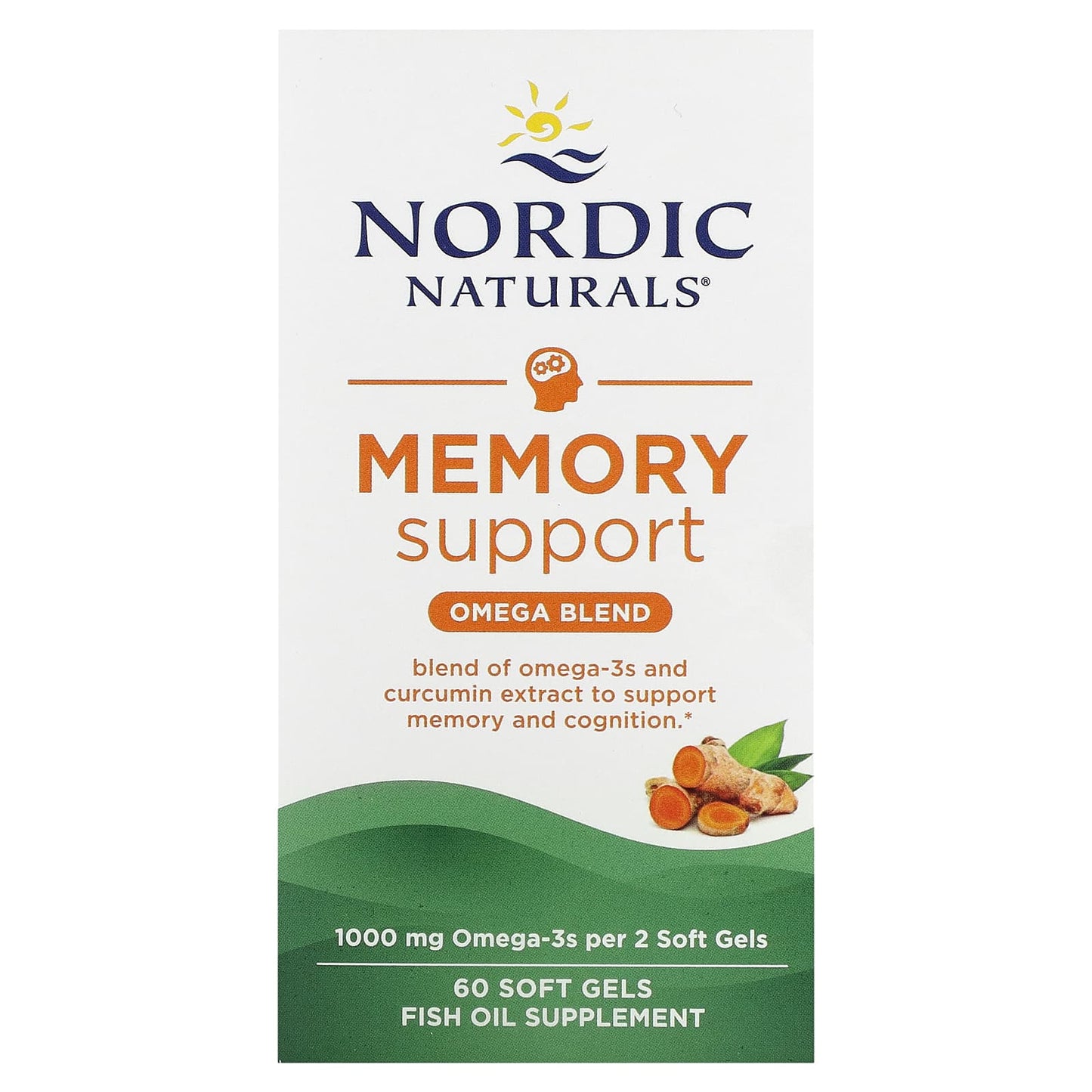 Nordic Naturals-Memory Support-Omega Blend-1,000 mg-60 Soft Gels (500 mg per Soft Gel)