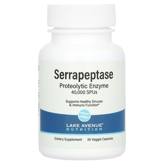 Lake Avenue Nutrition-Serrapeptase-Proteolytic Enzyme-40,000 SPUs-30 Veggie Capsules