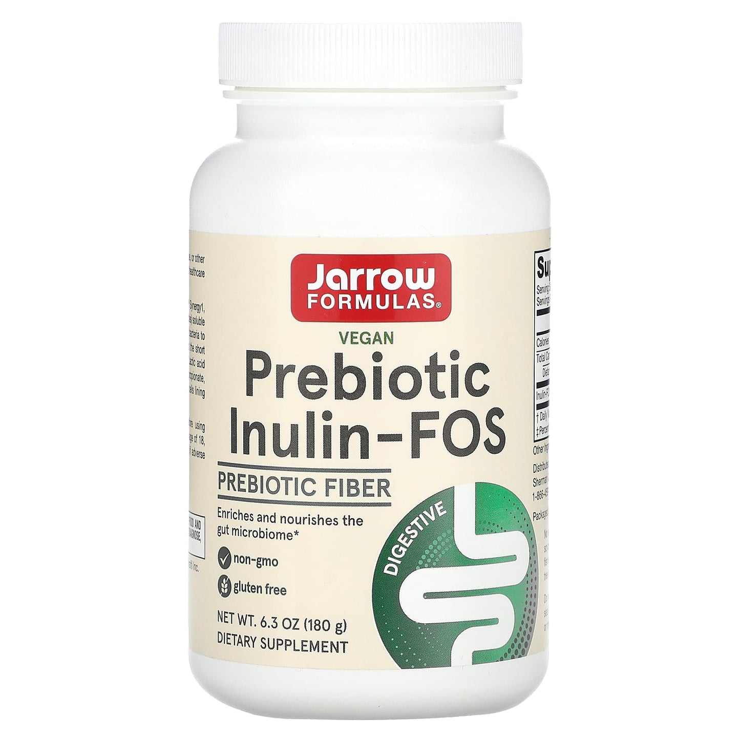 Jarrow Formulas-Prebiotic Inulin-FOS-6.3 oz (180 g)