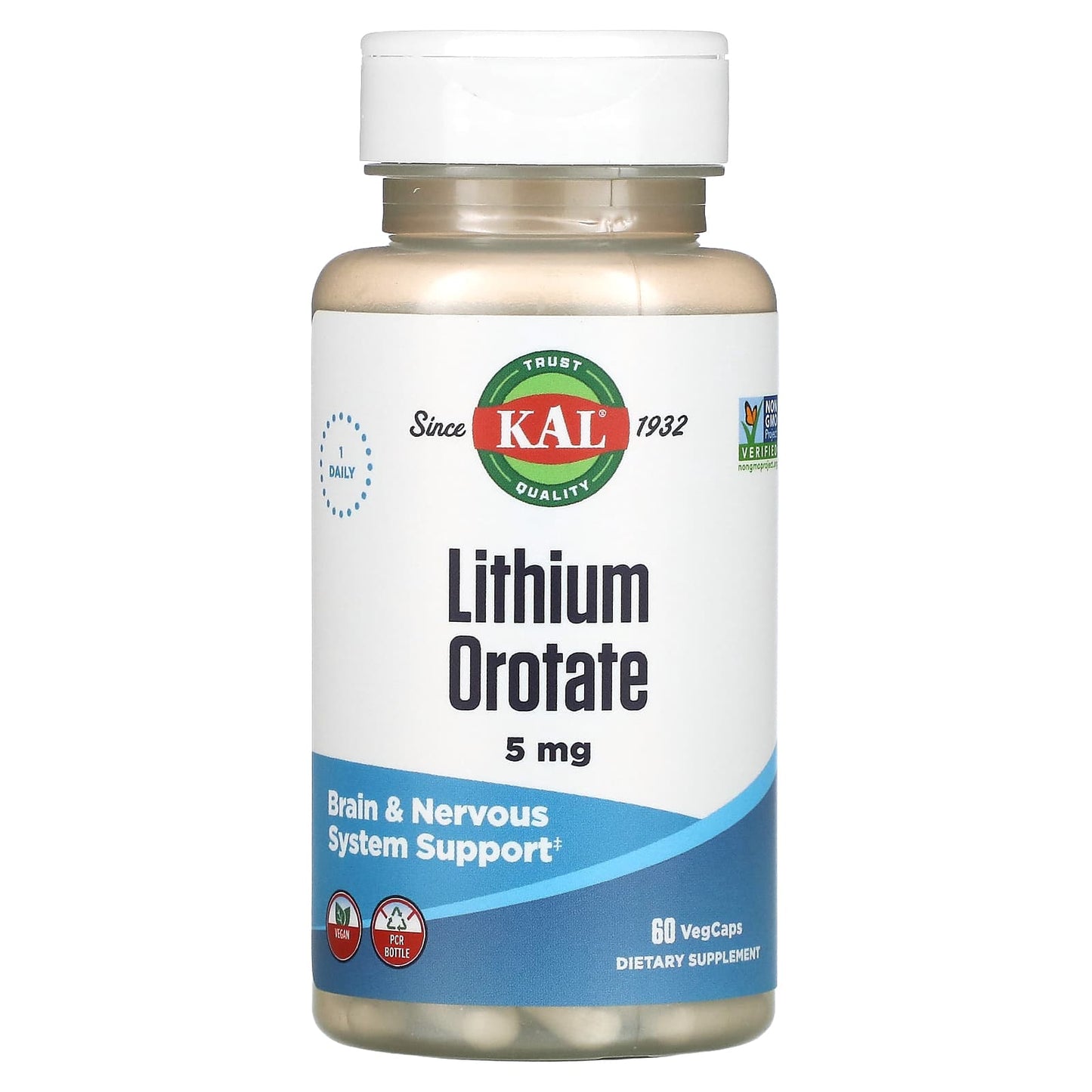 KAL-Lithium Orotate-5 mg-60 VegCaps