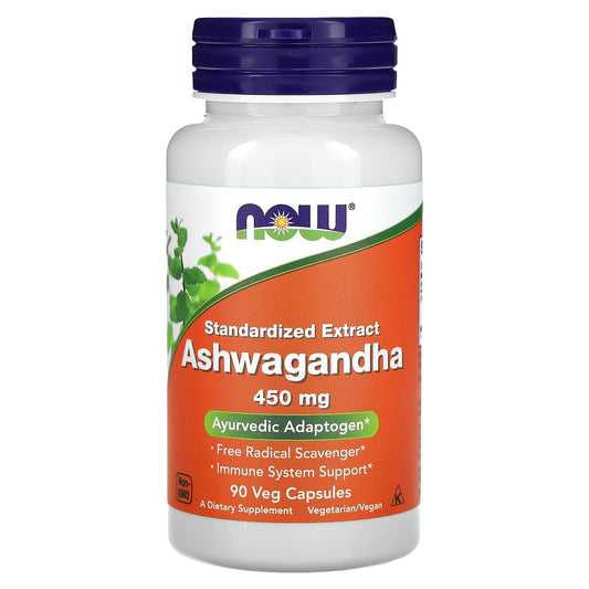 NOW Foods-Ashwagandha-Standardized Extract-450 mg-90 Veg Capsules