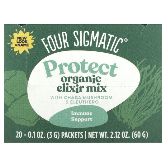 Four Sigmatic-Protect-Organic Elixir Mix With Chaga Mushroom & Eleuthero-20 Packets-0.1 oz (3 g) Each