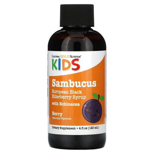 California Gold Nutrition-Children Sambucus Elderberry Syrup-4 fl oz (120 ml)