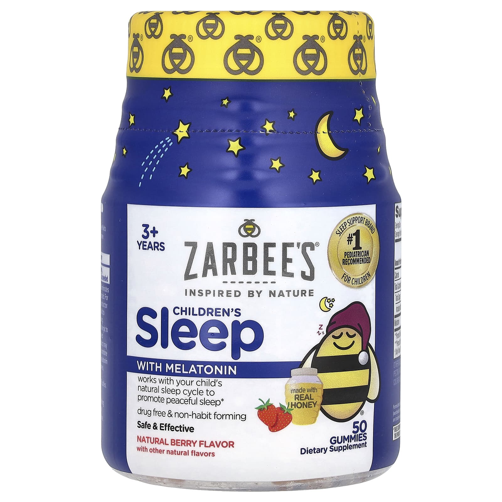 Zarbee's-Children's Sleep with Melatonin-Ages 3+-Natural Berry-50 Gummies