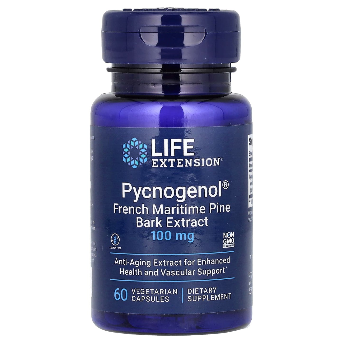 Life Extension-Pycnogenol-French Maritime Pine Bark Extract-100 mg-60 Vegetarian Capsules