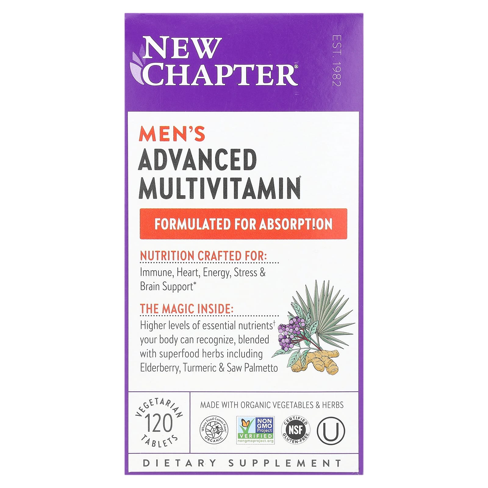 New Chapter-Men's Advanced Multivitamin-120 Vegetarian Tablets