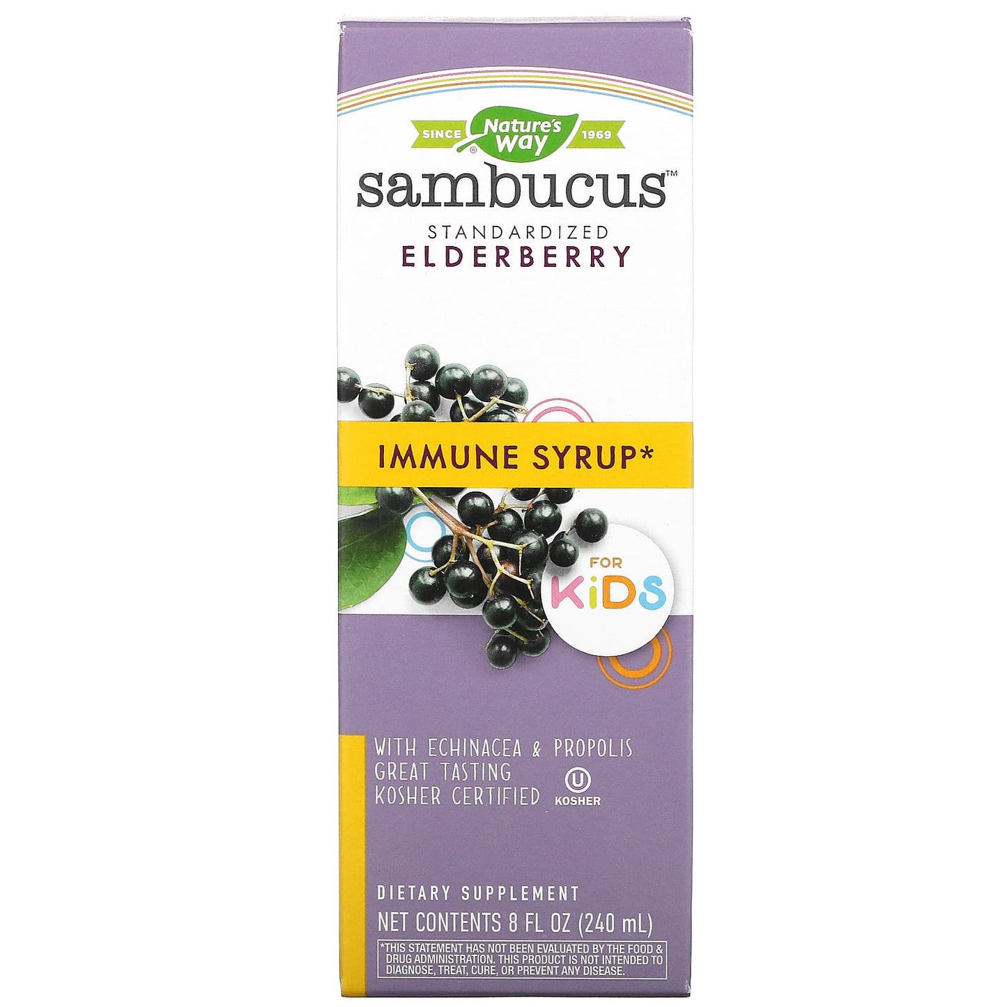 Nature's Way-Sambucus for Kids-Standardized Elderberry-Immune Syrup-8 fl oz (240 ml)
