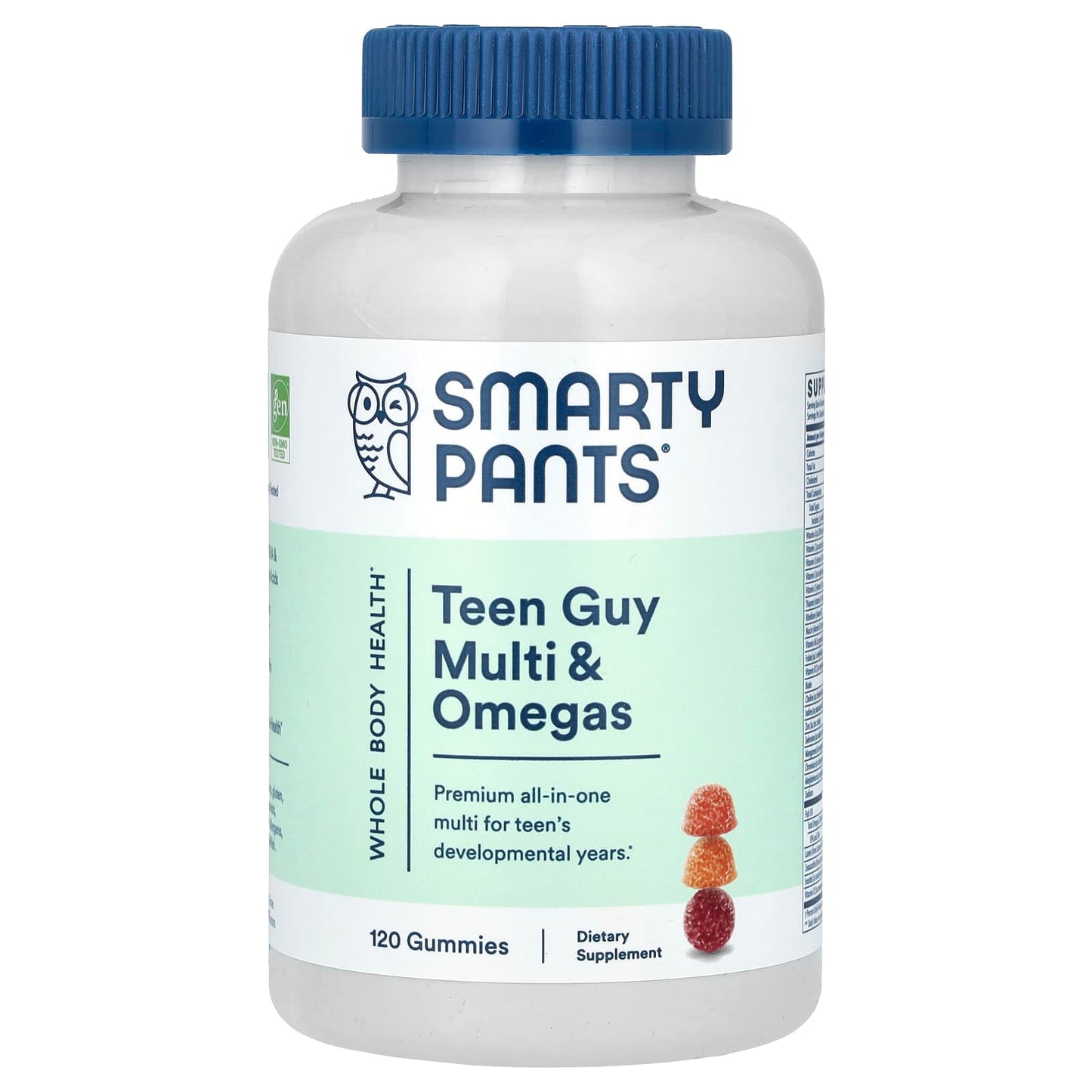 SmartyPants-Teen Guy Multi & Omegas-Orange-Cherry-and Lemon Lime-120 Gummies