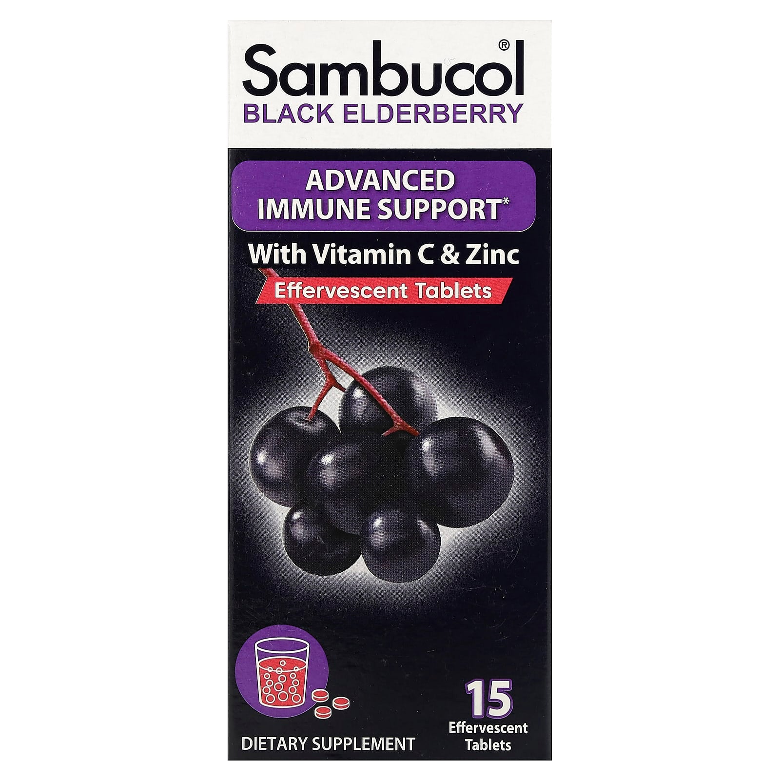 Sambucol-Advanced Immune Support-Black Elderberry-15 Effervescent Tablets