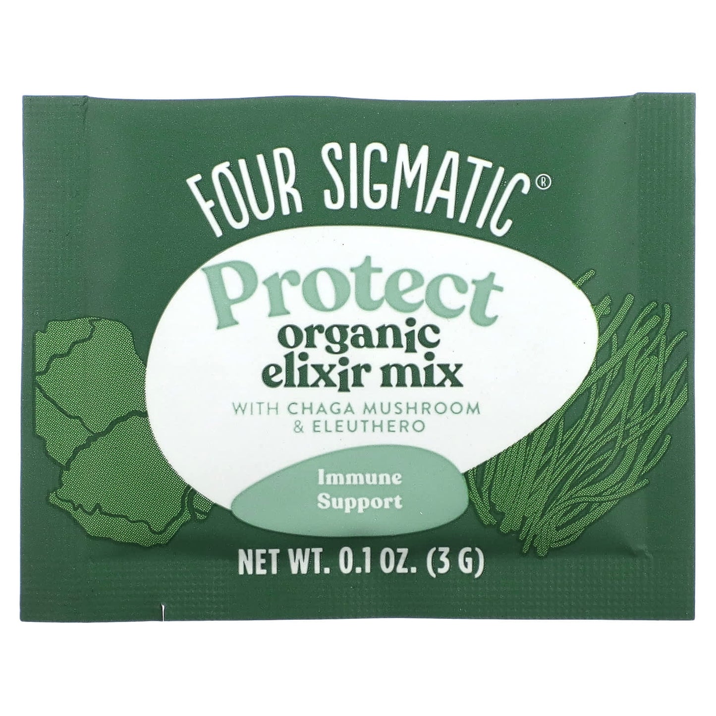 Four Sigmatic, Protect, Organic Elixir Mix With Chaga Mushroom & Eleuthero, 20 Packets, 0.1 oz (3 g) Each