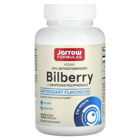 Jarrow Formulas-Vegan Bilberry + Grapeskin Polyphenols-120 Veggie Capsules