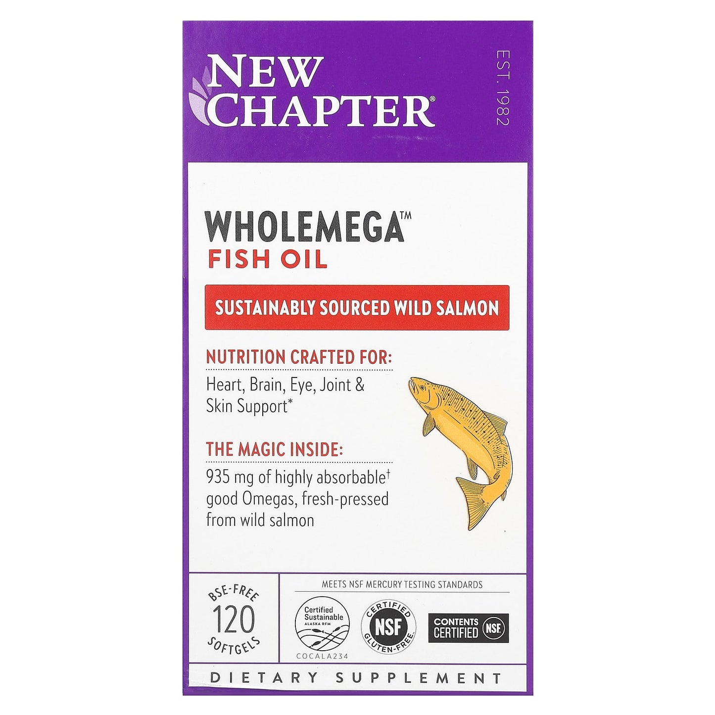 New Chapter-Wholemega Fish Oil-120 BSE-Free Softgels