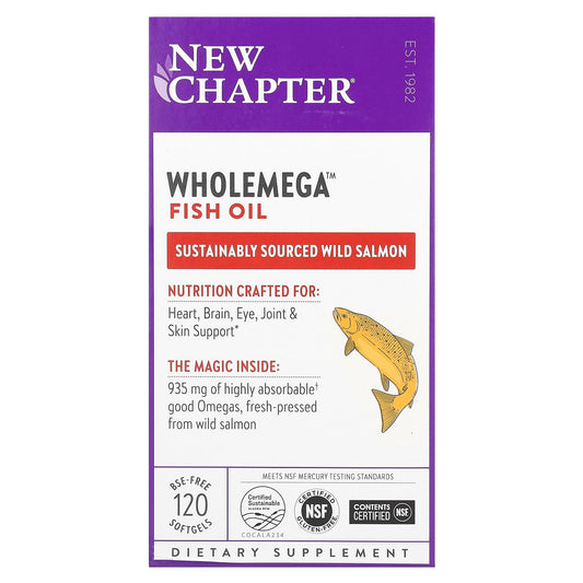 New Chapter-Wholemega Fish Oil-120 BSE-Free Softgels