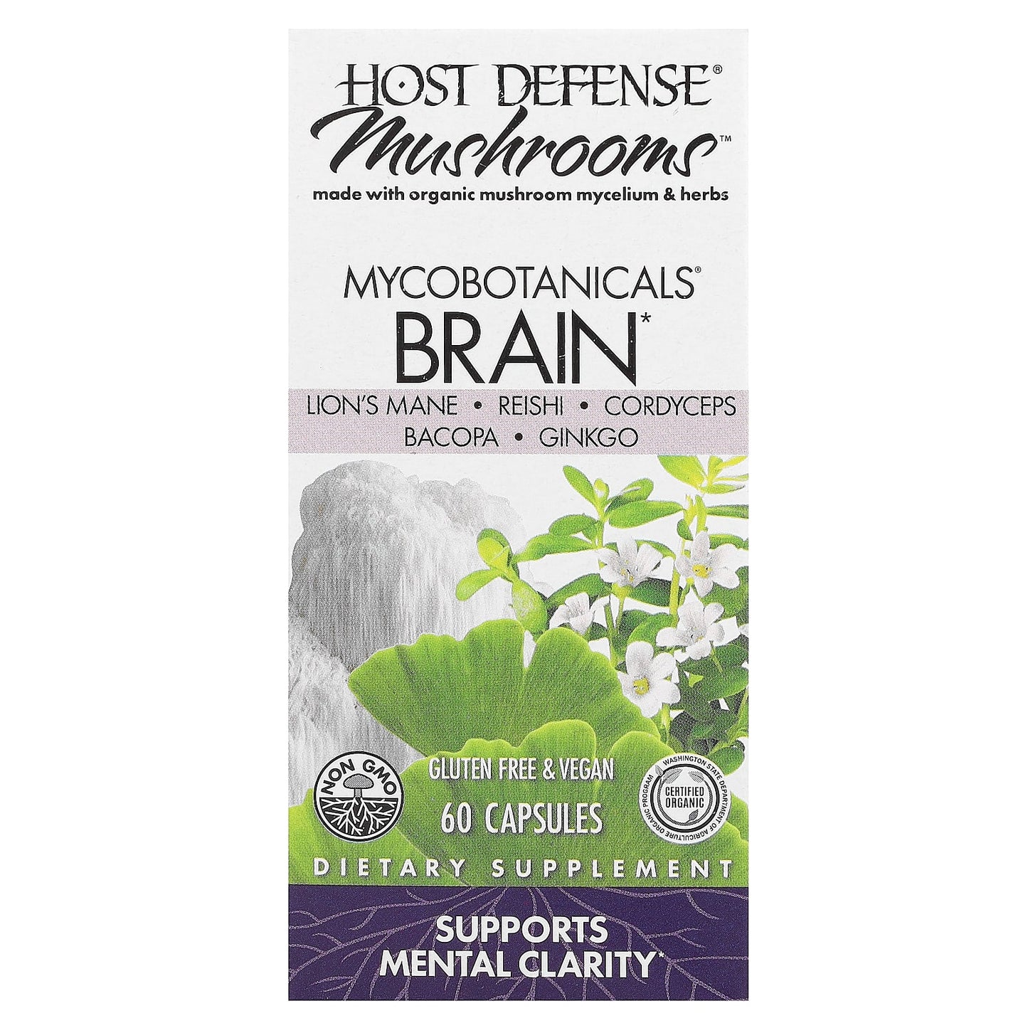 Fungi Perfecti-Mushrooms-MycoBotanicals-Brain-60 Capsules