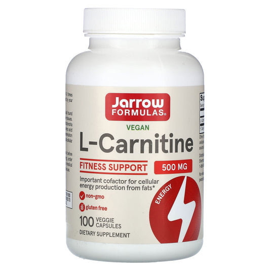 Jarrow Formulas-L-Carnitine-500 mg-100 Veggie Capsules