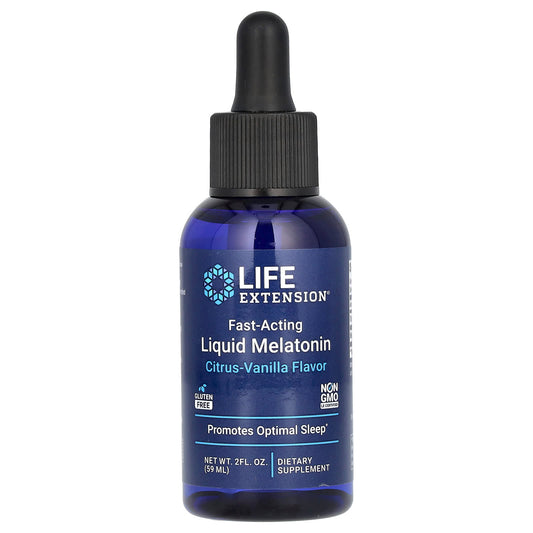 Life Extension-Fast-Acting Liquid Melatonin-Citrus-Vanilla-2 fl oz (59 ml)