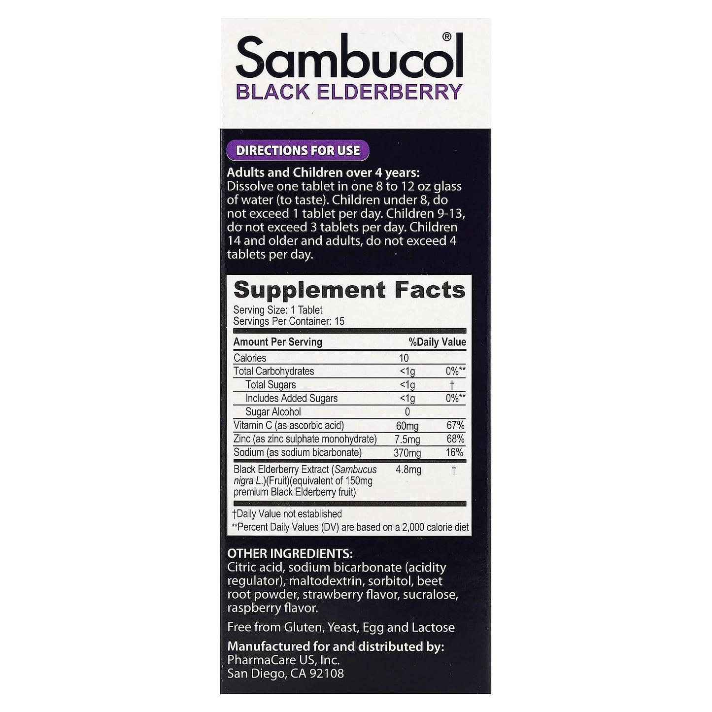 Sambucol, Advanced Immune Support, Black Elderberry, 15 Effervescent Tablets