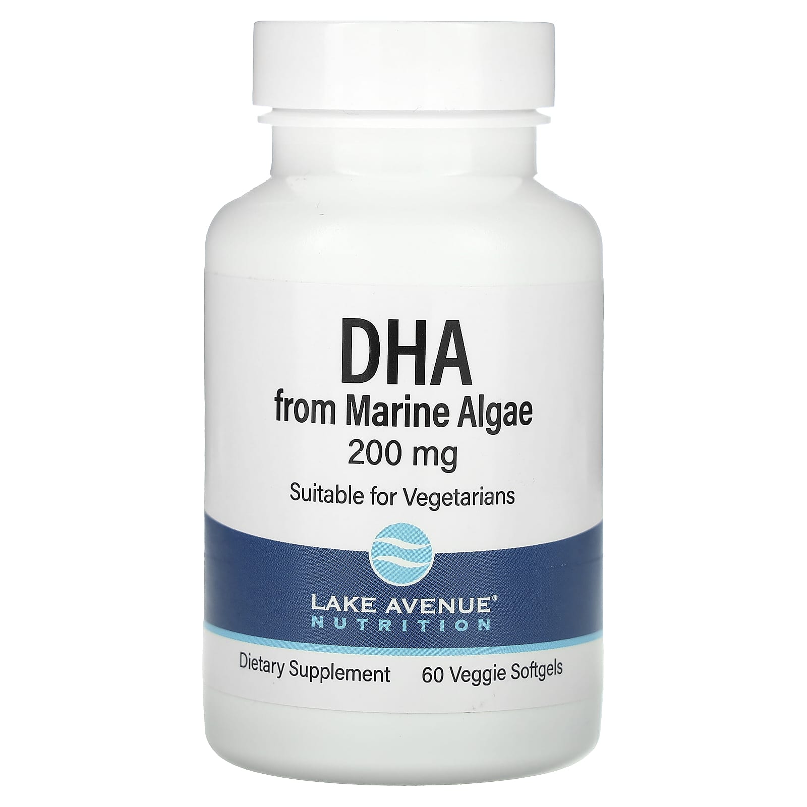 Lake Avenue Nutrition-DHA from Marine Algae-200 mg-Vegetarian Omega -60 Veggie Softgels