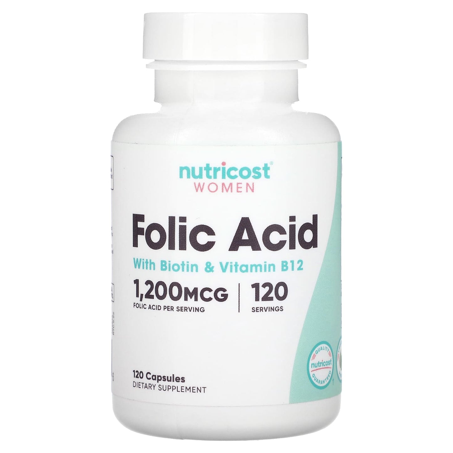 Nutricost-Women-Folic Acid with Biotin & Vitamin B12-120 Capsules