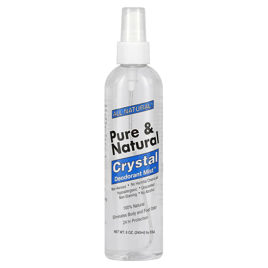 Thai Deodorant Stone-Pure & Natural-Crystal Deodorant Mist-Unscented-8 oz (240 ml)