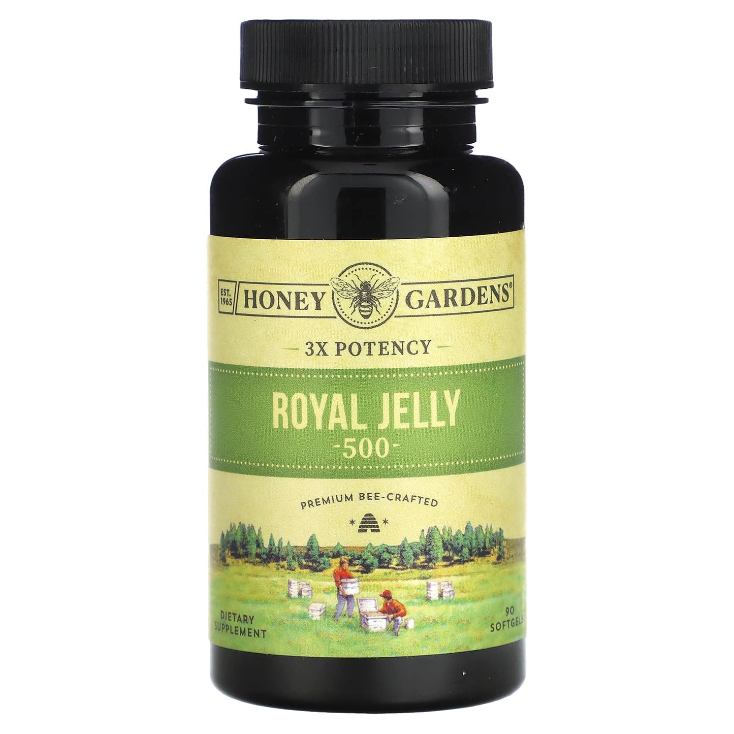 Honey Gardens-Royal Jelly-3X Potency-500 mg-90 Softgels