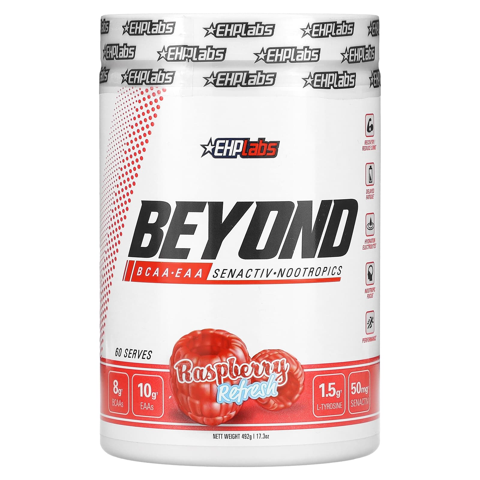 EHPlabs-Beyond-BCAA + EAA-Raspberry Refresh-17.3 oz (492 g)