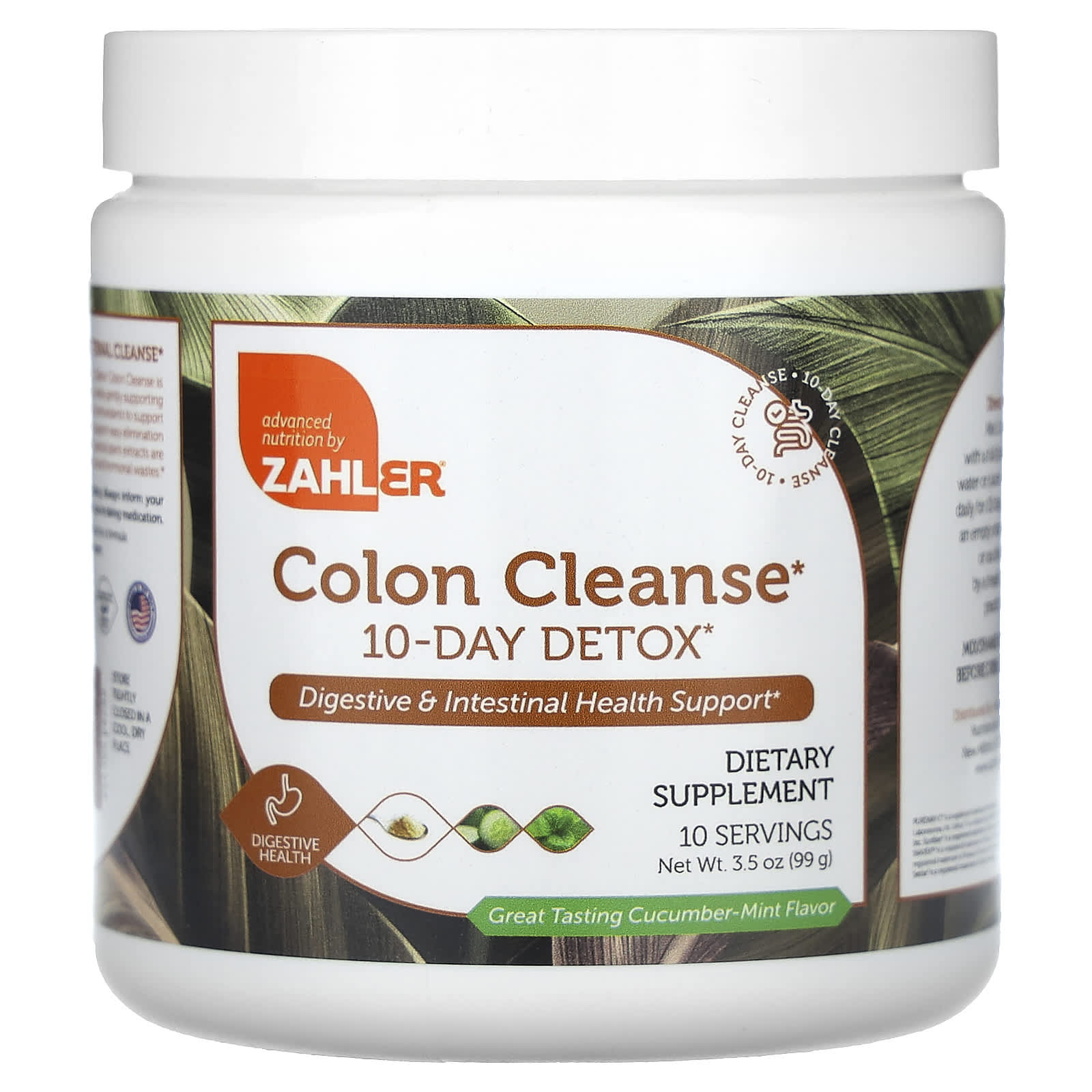 Zahler-Colon Cleanse-10-Day Detox-Cucumber Mint-3.5 oz (99 g)