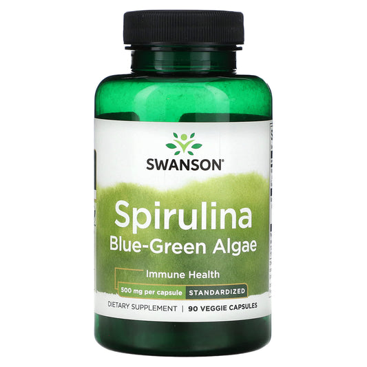 Swanson-Spirulina Blue-Green Algae-500 mg-90 Veggie Capsules