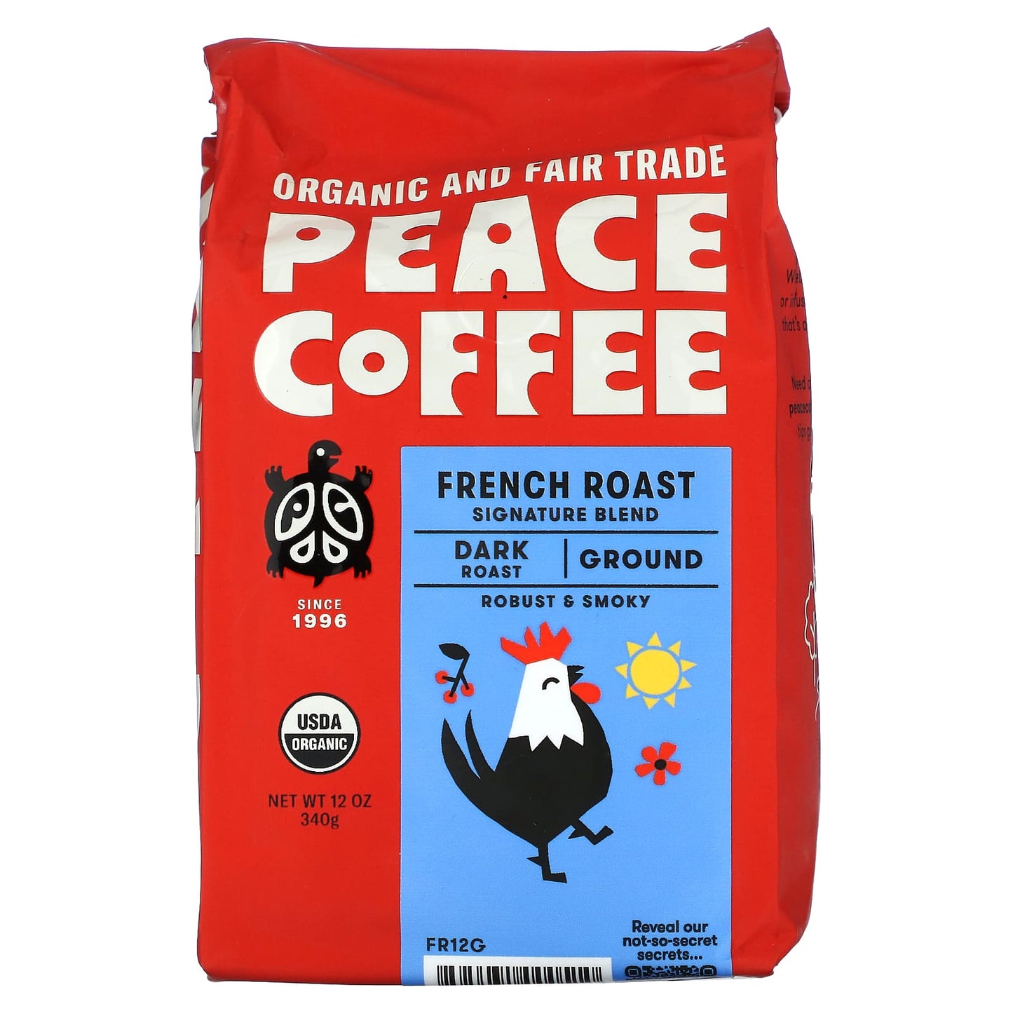 Peace Coffee-Organic French Roast-Signature Blend-Ground-Dark Roast-12 oz (340 g)