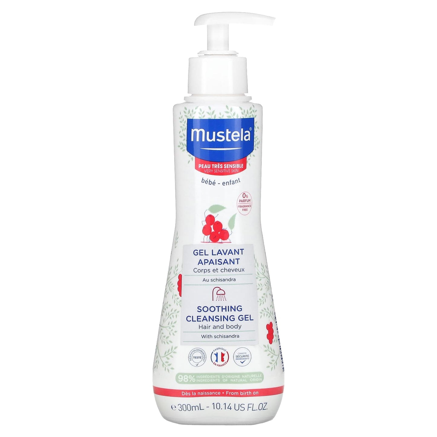 Mustela-Soothing Cleansing Gel with Schisandra-Fragrance Free-10.14 fl oz (300 ml)